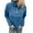 Blue, variant on Ladies' Casual Stand Up Collar Knitted Sweater Solid Color Button Casual Loose Sweater for Fall Winter Relaxed Fit,Black,L