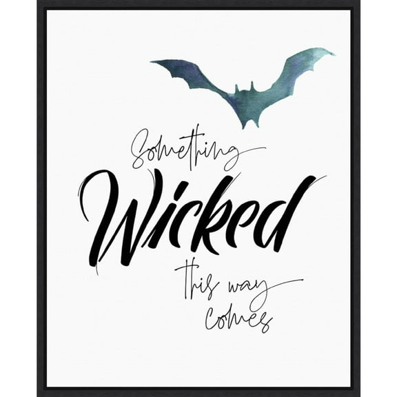 Amanti Art Something Wicked Bat Framed Canvas Wall Art Print