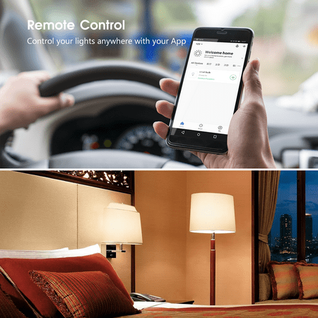 TECKIN Smart Light Bulbs,E26 13Watts RGBCW Multicolor Smart Wifi LED Bulbs, Compatible with Google Home,4PCS.