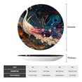thumbnail image 2 of Salouo Abstract Peacock Painting Pattern Bone China Decorative Plate,Holiday Decor Decorative Ceramic Plates with Stand Elegant Home DéCor for Hallway/Living Room/Bedroom-8in, 2 of 6
