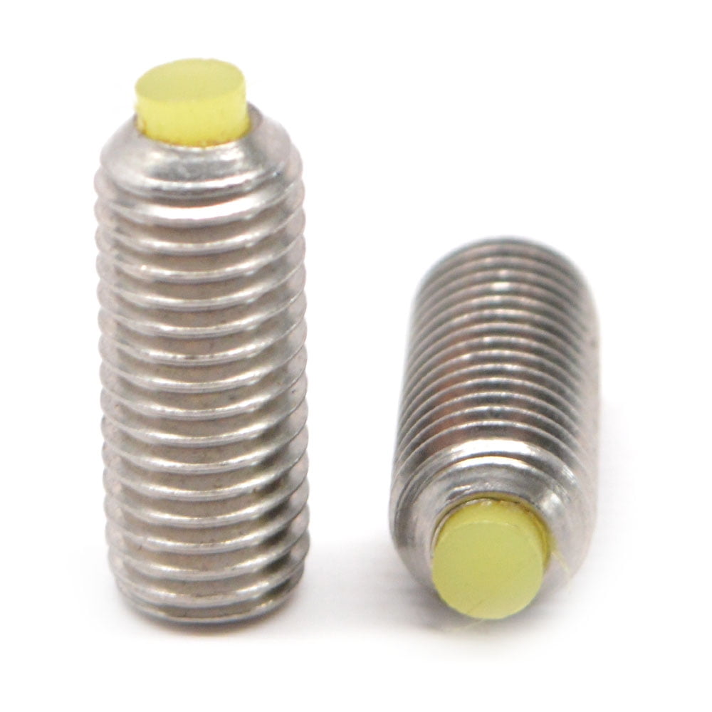 Alloy Steel Set Screws, Brass Tip, 5/16-18 x 3/8 Thread Length