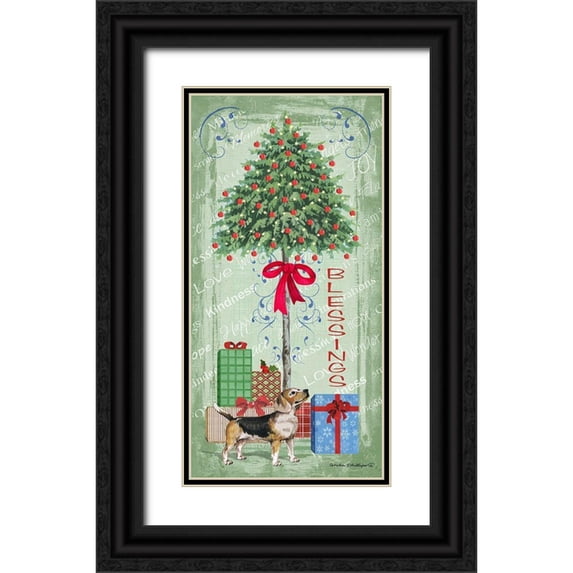 Phillips, Anita 11x18 Black Ornate Wood Framed with Double Matting Museum Art Print Titled - Half Tree II