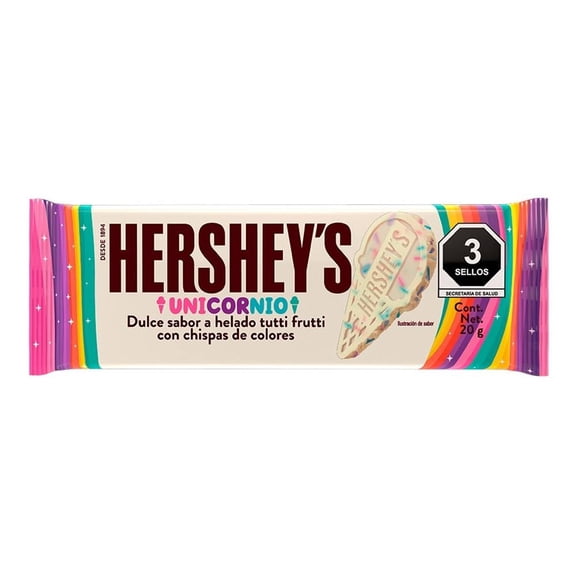 Chocolate Dulce Hershey's Unicornio en barra sabor mágico 20 g