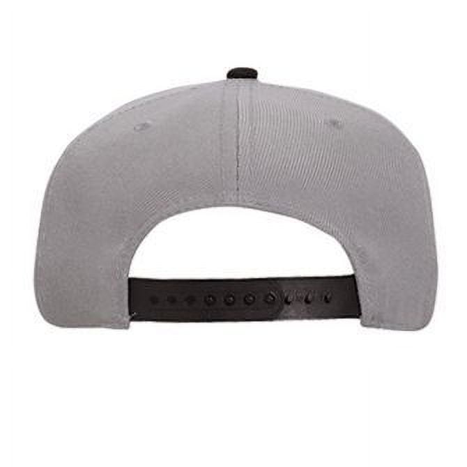OTTO SNAP Wool Blend Twill Snapback - Flat Style Pro Round Blk/Gry/Gry Visor Panel Hat 6
