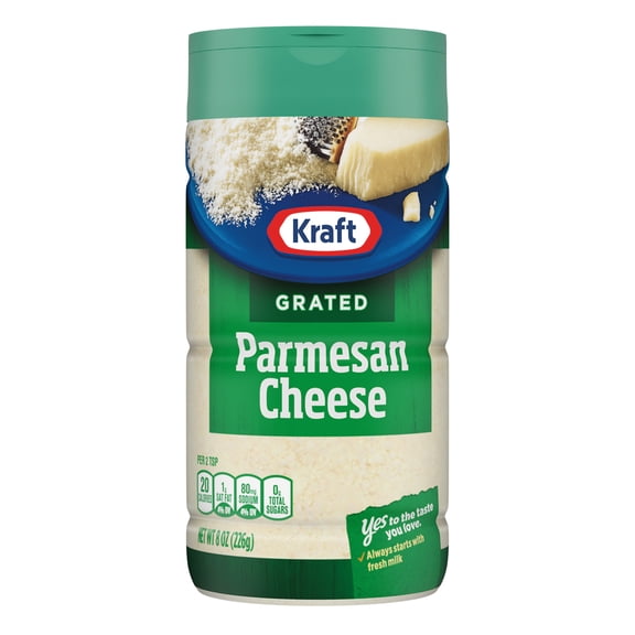Kraft Natural Grated Parmesan Cheese Shaker, 8 oz Bottle