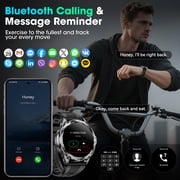 1.43-inch Men's and Women's Smartwatch with Fitness Tracking, Answer/Dial/100 Sport Modes, IP67 Water Resistant Sports Pedometer Fitness Watch fits for Android and iPhone Devices (Black)