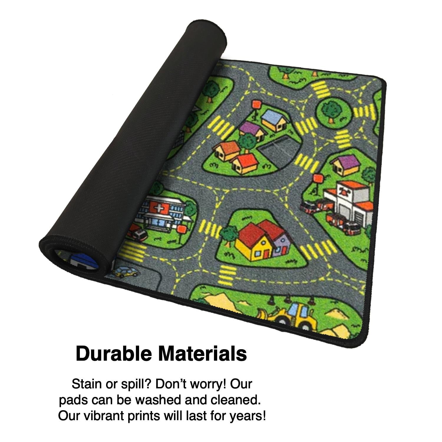 Large Gaming Mouse Pad with Colorful City Map Design, Nostalgic City Rug Design, Desk Mat for Keyboard & Mouse, Anti-Slip Surface