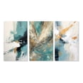 thumbnail image 2 of Designart "Aquamarine Fortuity Abstract Canvas III" Abstract Painting Wall Art Set Of 3 - Modern Turquoise Gallery Wall Set For Home Decor, 2 of 6