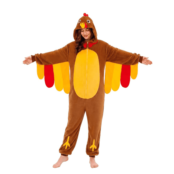 SKYKENKP Adult Onesie Animal Halloween Costume, One Piece Pajamas Plush Sleepwear Homewear