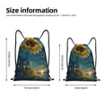 thumbnail image 5 of Yiaed Sunflower Castle Starry Sky Print Drawstring Bags Drawstring Backpack Bulk String Back Pack Gym Sport Bag-Medium, 5 of 5