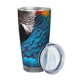 thumbnail image 2 of KLL Modern Style Blue Parrot Print 40oz Stainless Steel Insulated Car Cup with Spillproof Lid - Keep Your Drink Hot or Cold on the Go-Straw Three-piece Set, 2 of 8