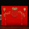 thumbnail image 4 of OUSITAID Traditional Fabric Gift Money Envelope with Tassel Design, Wedding, Red, 1 Count, 4 of 10
