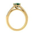 thumbnail image 2 of 1 Carat Oval Shape Emerald and Round Diamond Solitaire Engagement Ring in 10K Rose Gold (Ring Size 5.5), 2 of 6