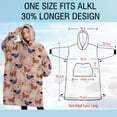 thumbnail image 4 of Oversized Wearable Blanket Hoodie,Pink Chicken Pattern Sherpa Blanket Hoodie with Super Pockets,Super Warm Fuzzy Pullover for Women & Men, 4 of 6
