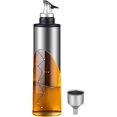 thumbnail image 1 of Rotary Screw Technology Oil Bottle, Clear Scale Visual Design Cooking Oil Dispenser, Stainless Steel & Glass for Kitchen Salads Outdoor Barbecues, Easy to Clean (650ML), 1 of 5