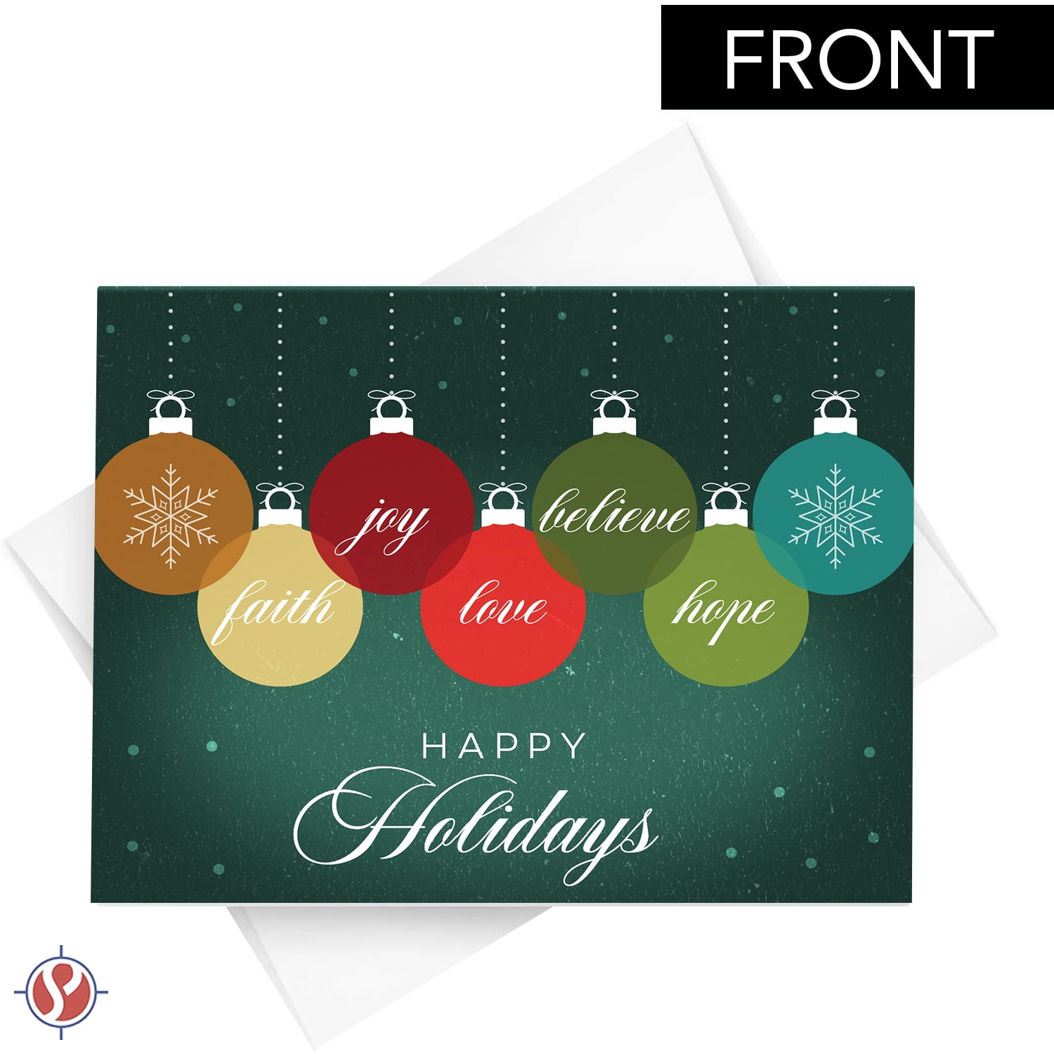 2026 Happy Holidays – Love, Faith, Hope, Joy, Believe Christmas and New Year Greetings, Invitations and Thank You Cards | 4.25 x 5.5 (A2 Size) | 25 ...