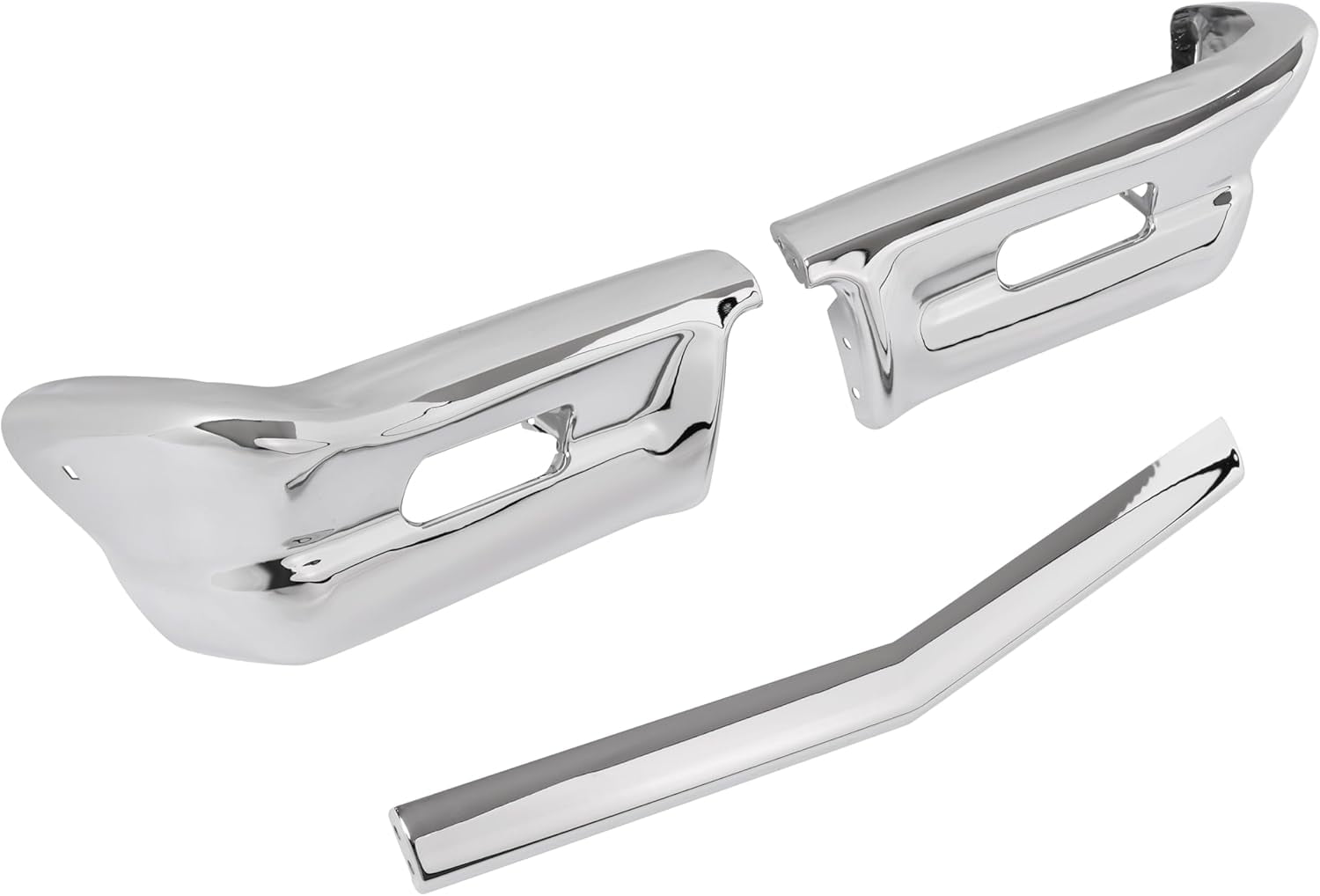 KOJEM Front Bumper Assembly Compatible with 1964 Chevrolet Impala Steel Chrome Silvery 3Pcs