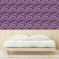 thumbnail image 3 of Ambesonne Floral Peel & Stick Wallpaper for Home, Asian Winter Flowers Pattern, 13"x36", Purple Peach and Teal, 3 of 5