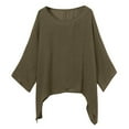 thumbnail image 3 of Dtydtpe s, Plus Size Tops for Women, Womens Ladies Casual Plus Size Loose Cotton Linen Solid Color Tops Shirt Blouse Womens Tops Brown, 3 of 6