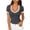 Gray, variant on gbyLJF Short Sleeve Shirts for Women V Neck Ribbed Knit T-shirts Tunic Tops 2026 Slim Fit Summer Going Out Tees