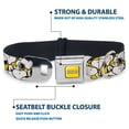 thumbnail image 3 of Peanuts Worldwide LLC Pet Collar, Dog Collar Metal Seatbelt Buckle, Peanuts Snoopy Pose Stacked Yellow, 11 to 16.5 Inches 1.0 Inch Wide, 3 of 7