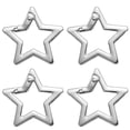 thumbnail image 1 of Uxcell 4 Pcs Clip de Llave en Forma de Estrella de Resorte de Metal de 1.2 Pulgadas, Sujetador de Gancho de Disparo para Llaveros, Bolsas, Carteras, Manualidades DIY, Plateado, 1 of 5