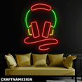 thumbnail image 2 of Craftnamesign Headphone Line Art Neon Sign, Minimalist Wall Decor, Music Room Wall Art, 2 of 4