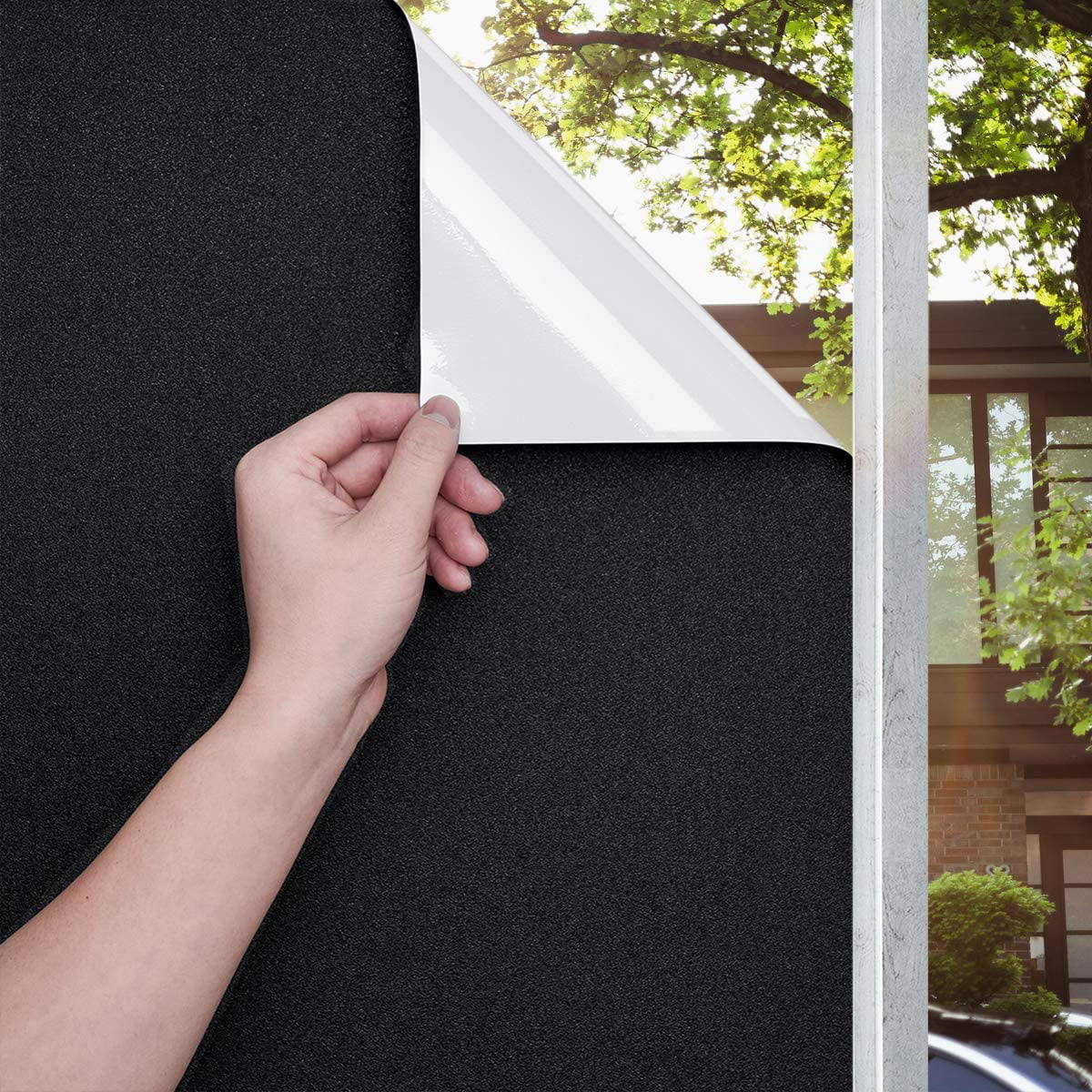 Details about   Self-adhesive Total Blackout Window Film UV Protection Privacy Tint Glass Cover 