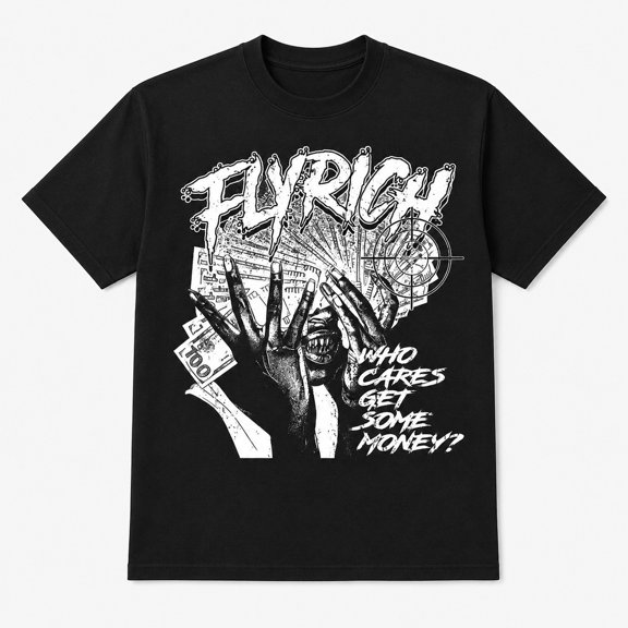 Men's Graphic T-Shirt, Money Theme Street Art Tee, Short Sleeve Cotton Blend