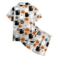 thumbnail image 5 of UAYOTSE Silky Button‑Up Satin Pajama for Kids Girls, Collared Short Sleeve Top plus Matching Shorts, Relaxed‑Fit Indoor Loungewear Outfit Size 12-13 Years, 5 of 6