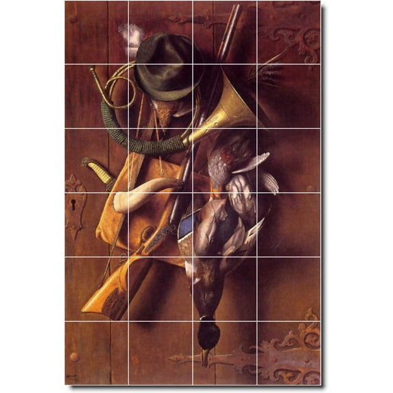 Ceramic Tile Mural-William Harnett Still Life 13. 24" w x 36" h using (24) 6 x 6 ceramic tiles