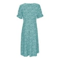 thumbnail image 5 of SRZYMJ Floral Vacation Dresses for Women: Trendy V-Neck Ruched Short/Long Sleeve Dress, 5 of 5