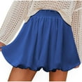 thumbnail image 2 of Jinhomg Womens Bubble Mini Skirt Cute Ruffled Hem Pleated Skirts Casual Comfy Elastic High Waist Summer Skirt 2025 Fashion Going Out Y2k Skirt Blue XXL, 2 of 4