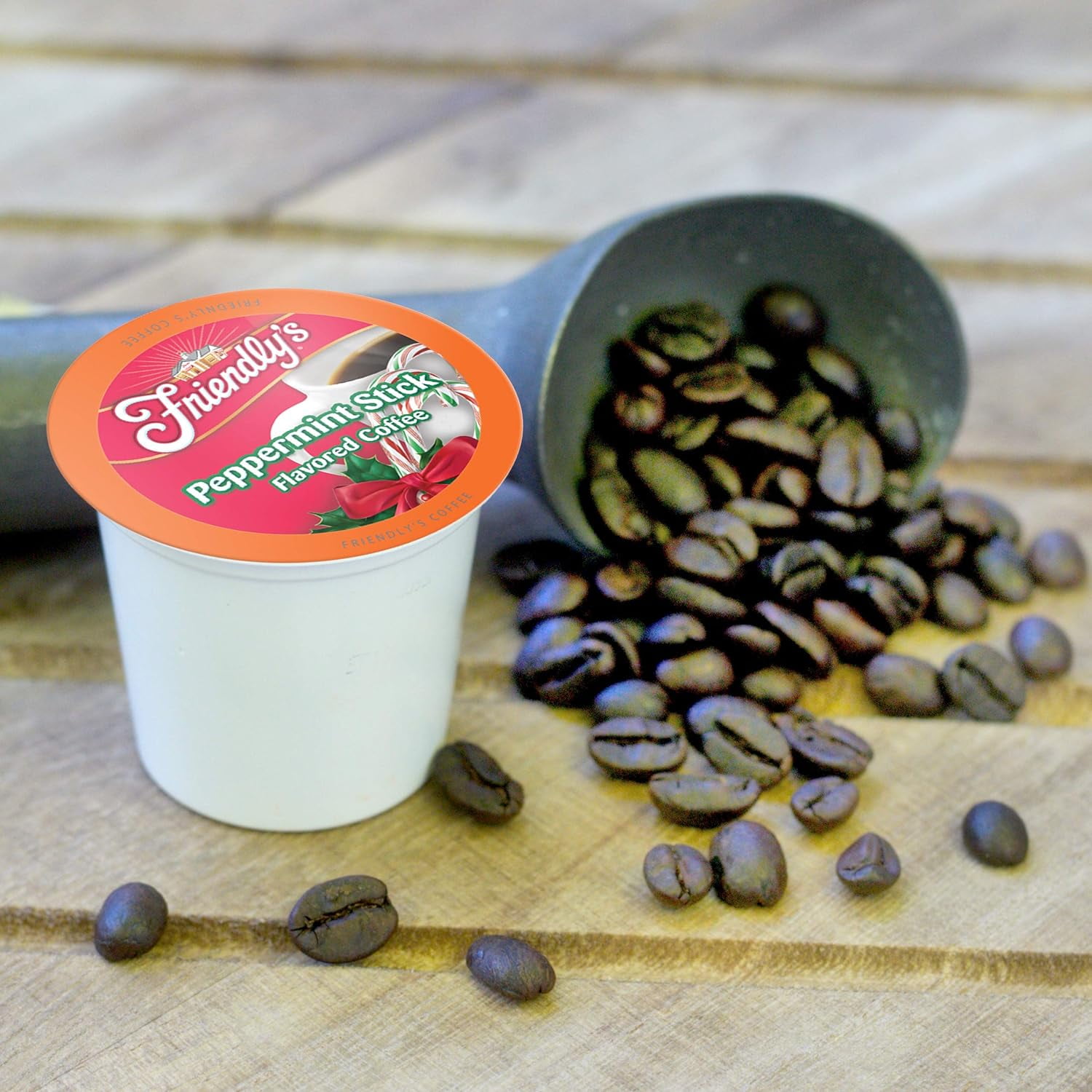 Friendly's Peppermint Flavored Coffee Pods for Keurig K Cup Brewers, Peppermint Stick ,40 Count