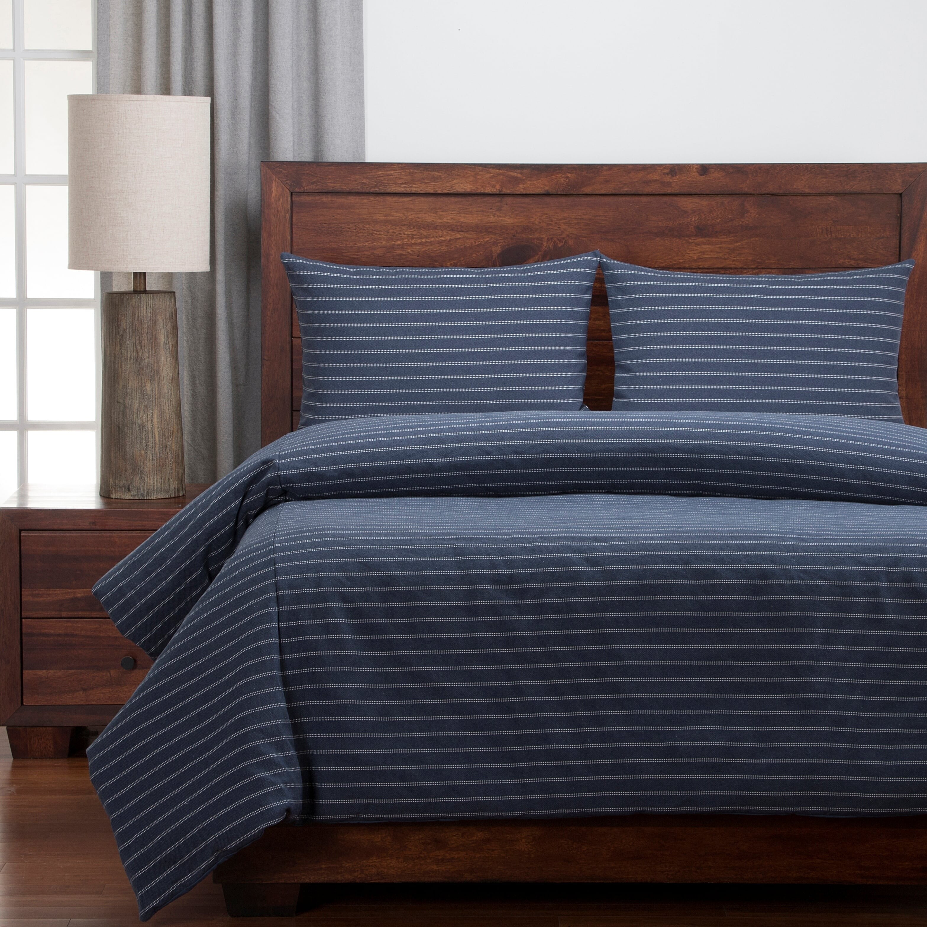 Siscovers Ticked Stripe Modern Farmhouse Duvet And Shams Set