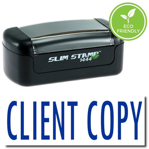 Slim Pre-Inked Client Copy Stamp with Blue Ink