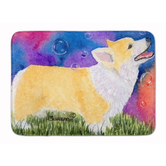 Carolines Treasures SS8751RUG Corgi Machine Washable Memory Foam Mat 19 X 27" multicolor