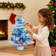 thumbnail image 6 of Tabletop Christmas Tree Set with Decorations, Artificial Mini Xmas Tree with Lights Ornaments for Desktop Table Party Decor(Blue,A), 6 of 6