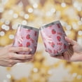 thumbnail image 2 of 12oz Stemless Wine Tumblers Strawberry Plants Fruit Milk Box Vacuum Insulated Stainless Steel Travel Tumbler Cups Mug with Lid and Straw for Champaign,Cocktail,Beer with Cleaning Brush, 2 of 5