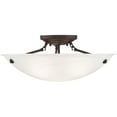 thumbnail image 2 of 3 Light Bronze Ceiling Light fixture with White Alabaster Glass Shade, 2 of 6