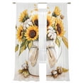 thumbnail image 6 of Sunflower Sheer Curtains for Living Room Bedroom Yellow Floral Botanicals Motif Floral Plant Sheer Curtains 96 Inch Long 2 Panels Set Light Filtering Curtain Window Treatments Drapes for Dining Room, 6 of 6