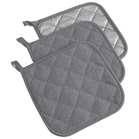 

Gray Terry Potholder - Set of 3