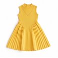 thumbnail image 3 of FYDUU Girls Dress Elegant Pleated A-Line Midi Dresses Sleeveless Formal Party Dress for Girls Round Neck Casual Sundress School Wear 9-10 Years, 3 of 5