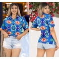 thumbnail image 4 of LA LEELA Women's Casual Beach Short Sleeve Blouse Shirt Blouses Button Down Dress Tops Tee Hawaiian Shirts for Women XL Leaves, Multi, 4 of 7