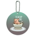 thumbnail image 1 of Teacup Pig Round Luggage ID Tag Card Suitcase Carry-On, 1 of 7