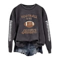 thumbnail image 1 of awzxde Chandails en Molleton pour Femmes Décontractés Légers Col Rond Chandails en Molleton Manches Longues Graphique Football Imprimé Chandail Chandails en Molleton Haut Blouse Gris Foncé,TTG, 1 of 4