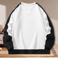 thumbnail image 2 of 2DXuixsh Chandails à Capuche pour Hommes Chandail de Sport pour Hommes Printemps Automne Col Rond Couple Ample Tenue Décontractée Tendance Mode Chandail pour Jeunes Chandail en Molleton chandail Blanc Taille TTTG, 2 of 5