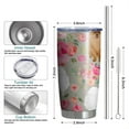 thumbnail image 6 of 20 Oz Pomeranian Dog and Flower Floral Coffee Tumbler Double Wall Insulated Stainless Steel Water Bottle | Metal Reusable Thermoses Flask with Cup Cap | Leak & Sweat Proof with Anti-Dust Lid, 6 of 7