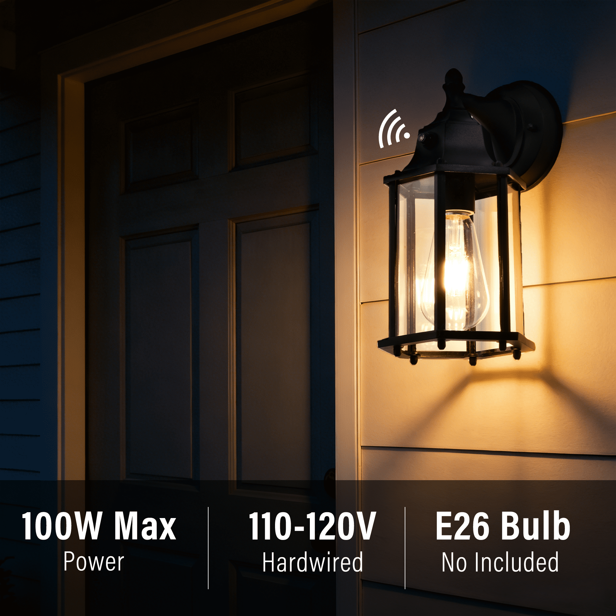 Dusk to Dawn Outdoor Wall Sconce Light Fixture 2 Pack, Waterproof Black Porch Light, Hardwired Exterior Wall Mount Lantern for Garage Entryway Patio