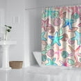 thumbnail image 2 of Ocean Theme Starfish Shower Curtain Liner - Marine Life Water Resistant Fabric, Washable Tropical Bathroom Decor for Coastal Homes,72x72in, 2 of 5
